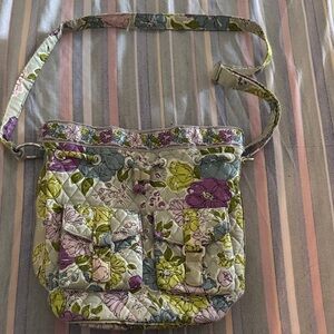 Vera Bradley Floral Crossbody Bag in Purple and Green